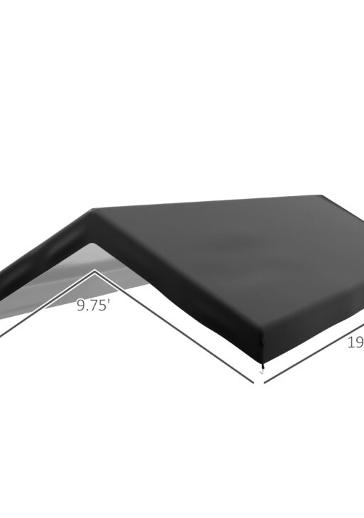 20' x 10' Carport Replacement Canopy for Model 84C-207WT or 84C-386V00WT with Ball Bungee Cords, Gray (Only Cover)