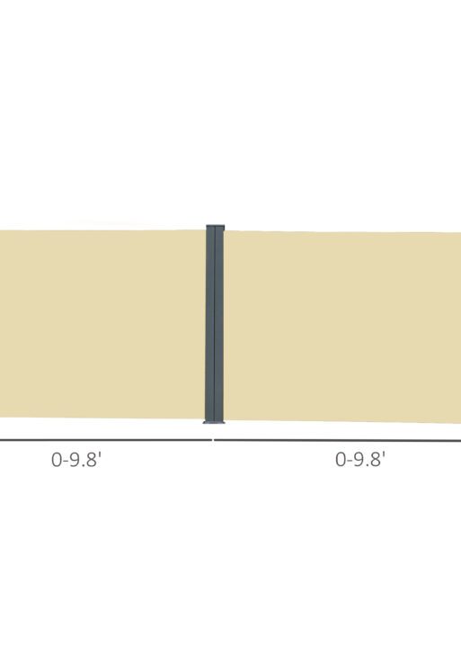 20' Double Retractable Patio Side Awning Garden Sun Shade with UV-Fighting Screen, Auto Pull-Back Function, & Steel Frame, Outdoor or Indoor Use, Beige