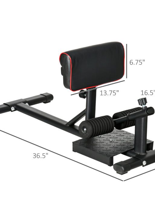 Sissy Squat Machine, Leg Workout Equipment with Adjustable Pad, Rollers and Non-slip Foot Plate for Home Gym Fitness