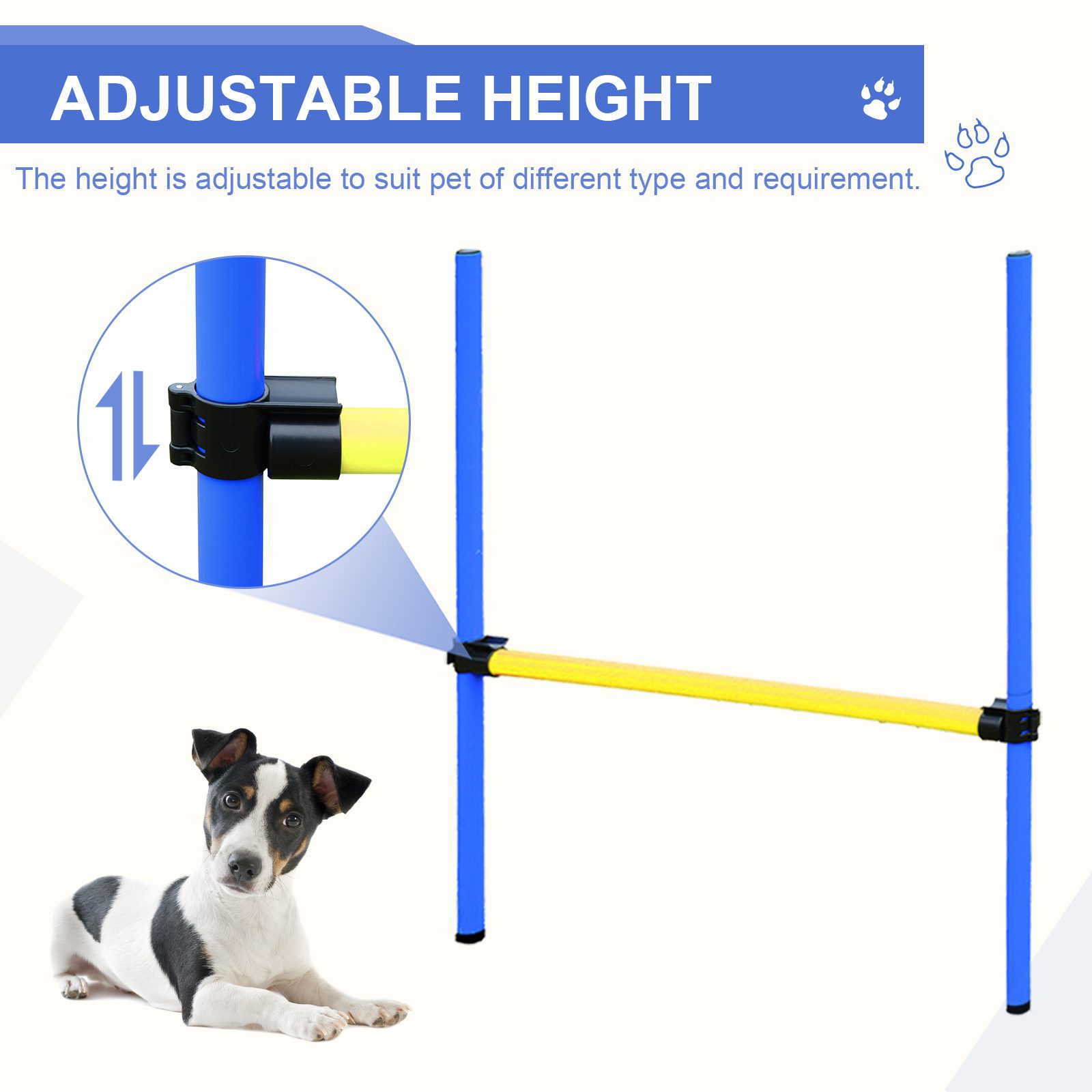 Competition Dog Agility Equipment Obstacle Course Set for Outdoor Backyard, Blue and Yellow - Image 4