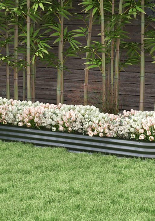 7.9' x 2' x 1' Galvanized Raised Garden Bed Kit, Metal Planter Box with Safety Edging, Dark Gray