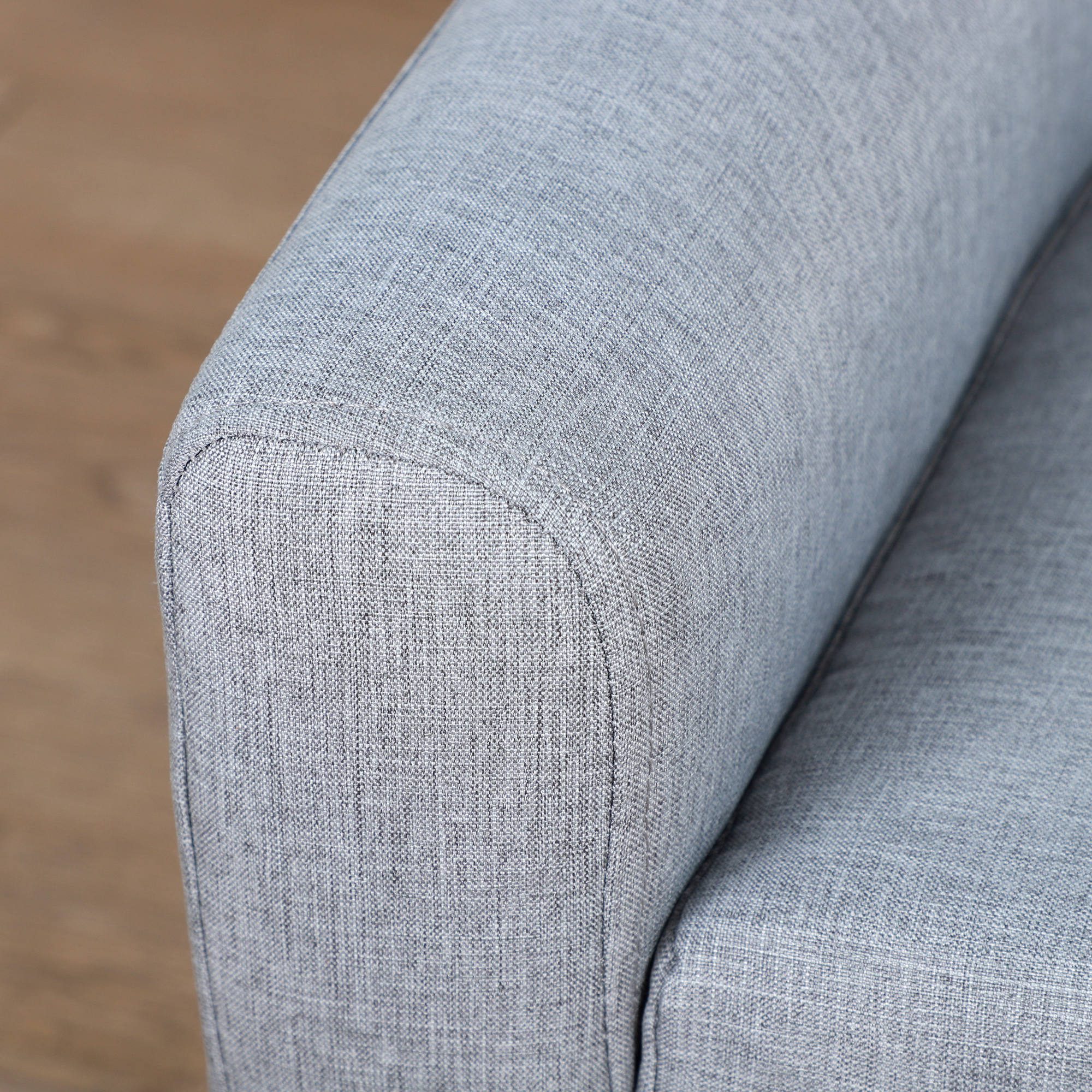 2-Seat Kids Sofa, Toddler Sofa Couch, Linen-Like Fabric & Wood Frame Sofa Chair for Ages 3-7, 11" High Seat, Gray - Image 5