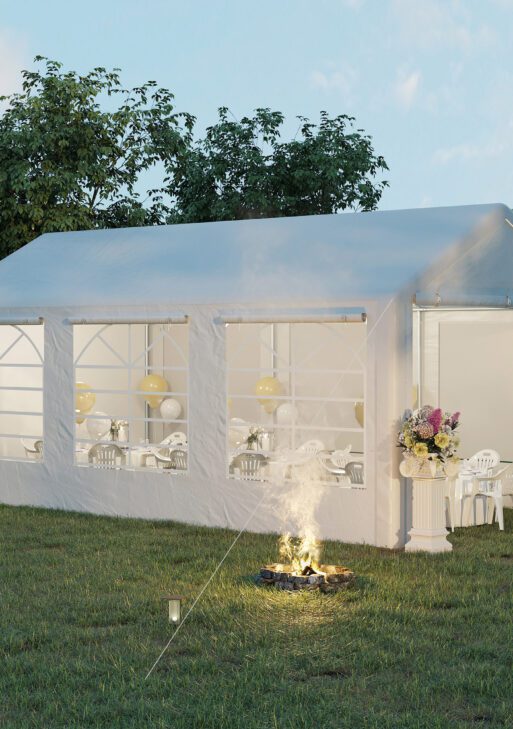 10' x 20' Heavy Duty Party Tent & Carport with Removable Sidewalls and Double Doors, Large Canopy Tent, Sun Shade Shelter, for Parties, Wedding, Outdoor Events, BBQ, White