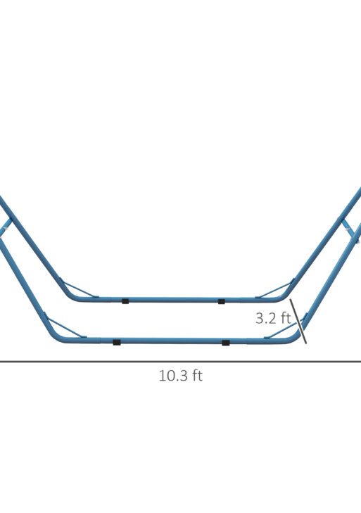 Hammock Stand, Portable Adjustable Steel Frame Hammock Stand, Weather Resistant, 10.3', 550 lbs. Capacity, Blue