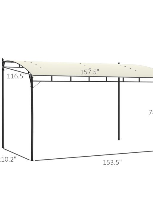10' x 13' Outdoor Pergola Gazebo, Garden Sun Shade Shelter with Metal Frame for Porch, Patio, Deck, Backyard, Cream