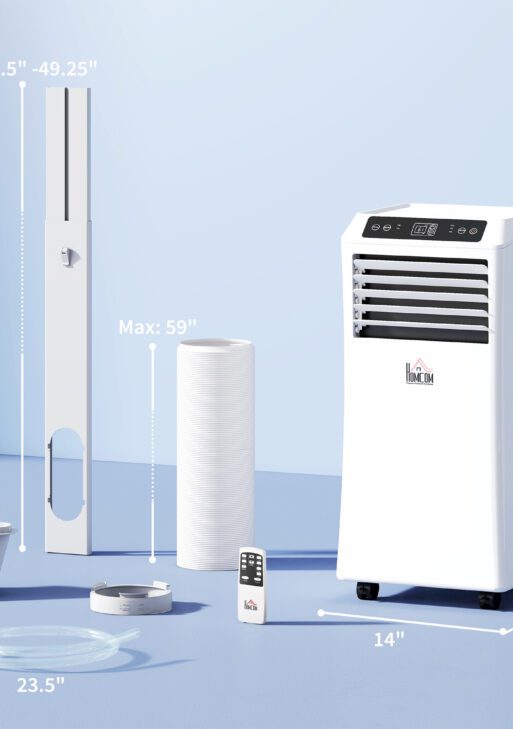 10000 BTU Portable Air Conditioner for Rooms Up to 441 Sq. Ft., 3-in-1 AC Unit with Cooling Fan, Dehumidifier, Sleep Mode, Remote Control, 24H Timer, Window Installation Kit, White