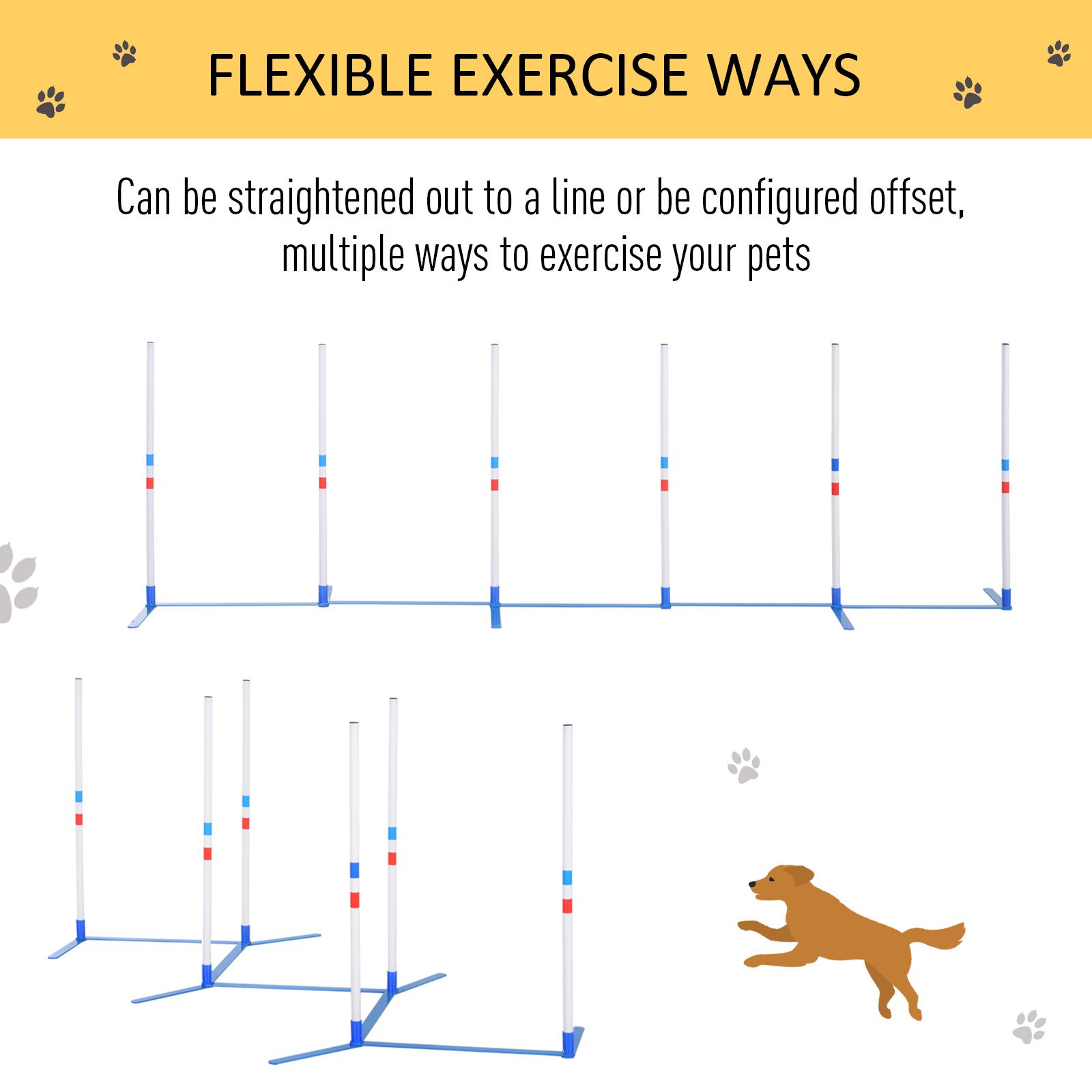 Dog Agility Equipment Dog Weave Pole Set Agility Starter Kit Pet Outdoor Exercise Training Set - Image 3