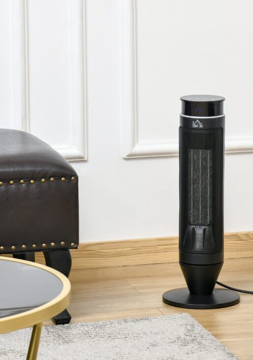 2-In-1 Tower Heater, Indoor Electric Space Heater with Oscillation, Remote Control, 8H Timer, Three Heating Modes(High, Low, Fan), 750W/1500W