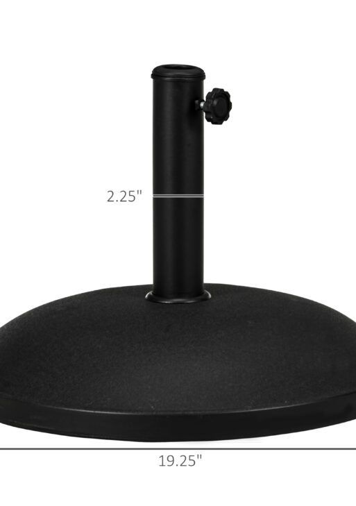 20" 55 lbs Round Cement Umbrella Base Stand Market Parasol Holder with Tightening Knob & Easy Setup, for Φ1.3", Φ1.5", Φ1.9" Pole, for Lawn, Deck, Backyard, Garden, Black