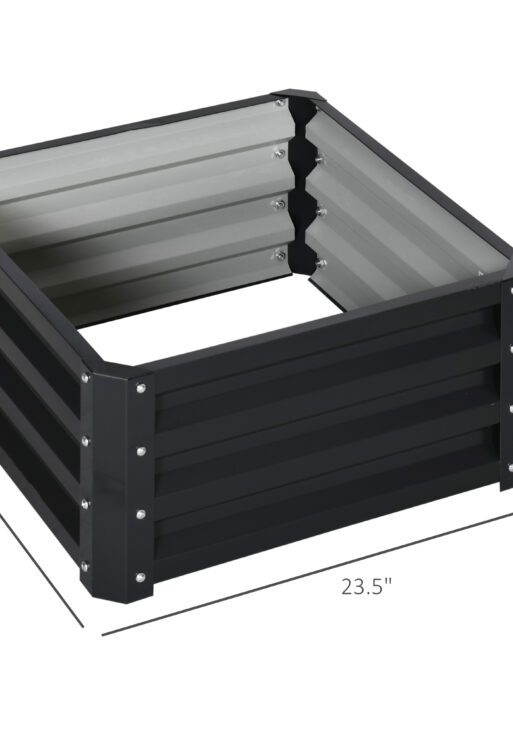 2pc 23.5" Elevated Herb & Vegetable Planting Box Kit w/ Versatile Uses, Dark Gray