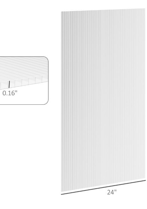 14 Pieces Twin-Wall Polycarbonate Panels Waterproof UV Protected Polycarbonate Greenhouse Panels, 4' x 2' x 0.16", Clear