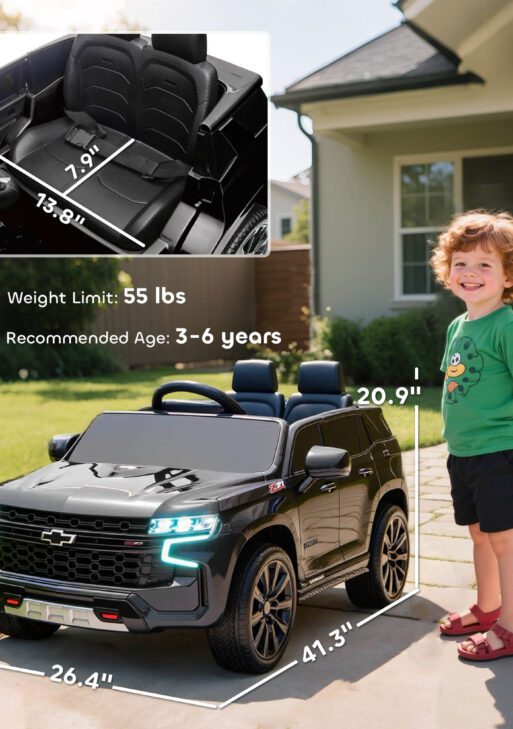 Electric Ride on Car 12V Kids Ride-on Toy, Black