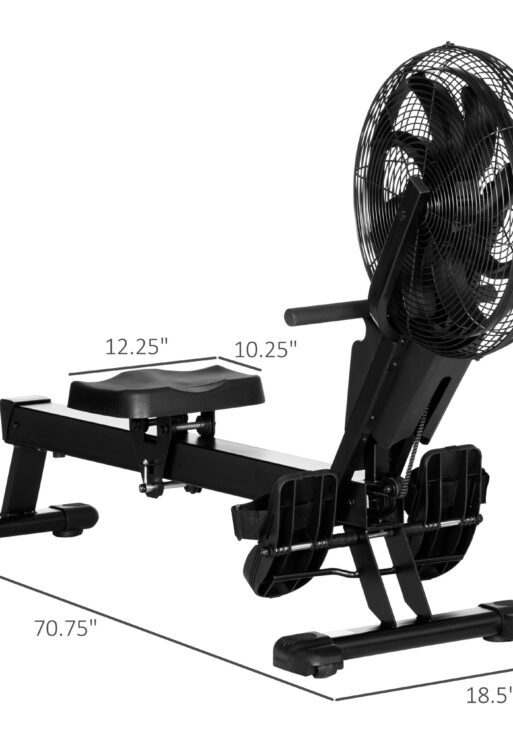 Air Rowing Machine, Foldable Rower with LCD Digital Monitor & Steel Frame for Home Gym Use