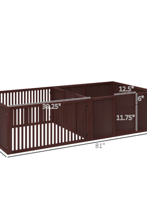 Whelping Box for Dogs Built for Mother's Comfort, Dog Whelping Pen with Removable Doors, Puppy Playpen for Indoors, Newborn Puppy Supplies & Essentials, 81" x 39" x 20", Coffee