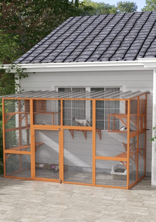 Catio, Playground Cat Window Box Outside Enclosure W/ Scratching Post