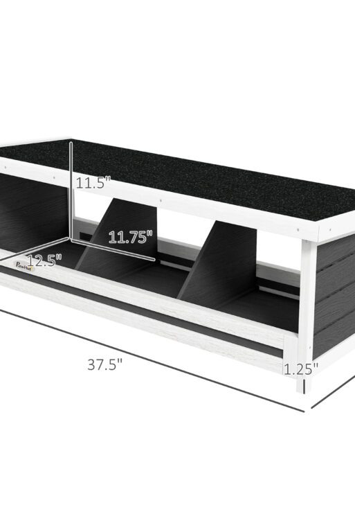 Wood Nesting Boxes Chicken Coop Accessories for Up to 3 Chickens, with Asphalt Roof, Gray