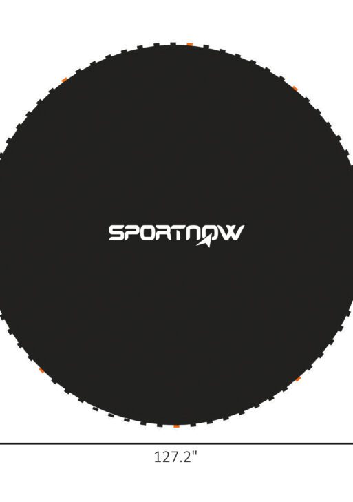 Trampoline Replacement Mat, Fits 12' Trampoline w/ 72 V-Hooks & 5.5" Springs (Spring & Frame not Included), Black