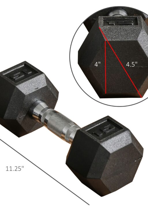 2 x 15lbs Hex Dumbbell Set of 2, Rubber Weights Exercise Fitness Dumbbell with Non-Slip Handles, Anti-roll, for Women or Men Home Gym Workout