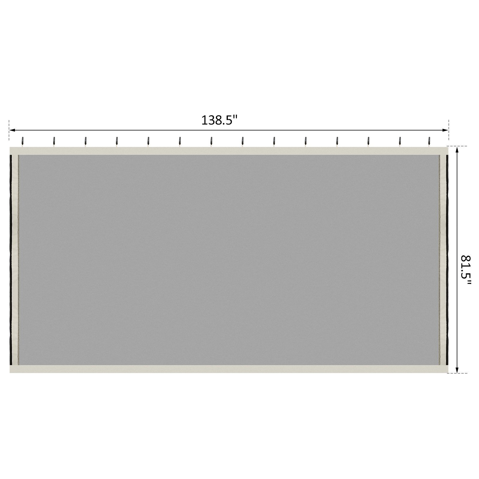 9.84' x 13.1' Gazebo with Netting, Universal Size, Canopy Tents with Zippers, black rings, high-quality polyester, Washable, (Sidewall Only) Black - Image 1