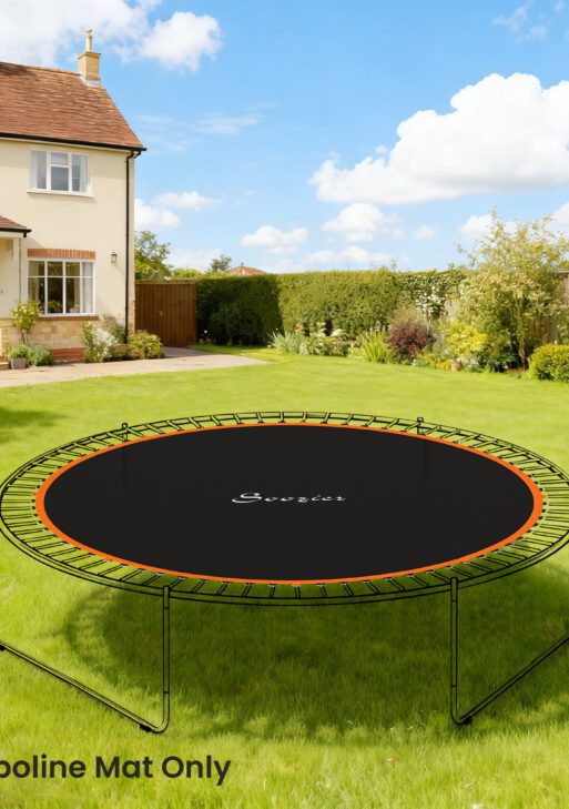 Trampoline Replacement Mat, Fits 12' Trampoline w/ 72 V-Hooks & 5.5" Springs (Spring & Frame not Included), Orange