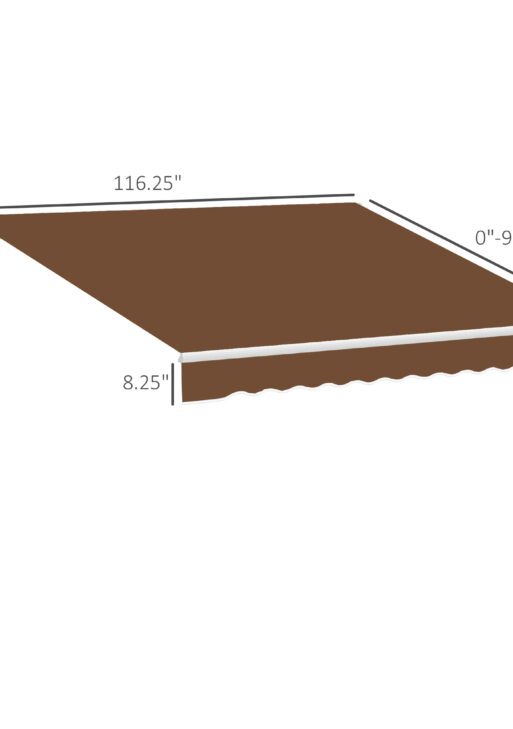 10' x 8' Manual Retractable Sun Shade Patio Awning - Coffee Brown
