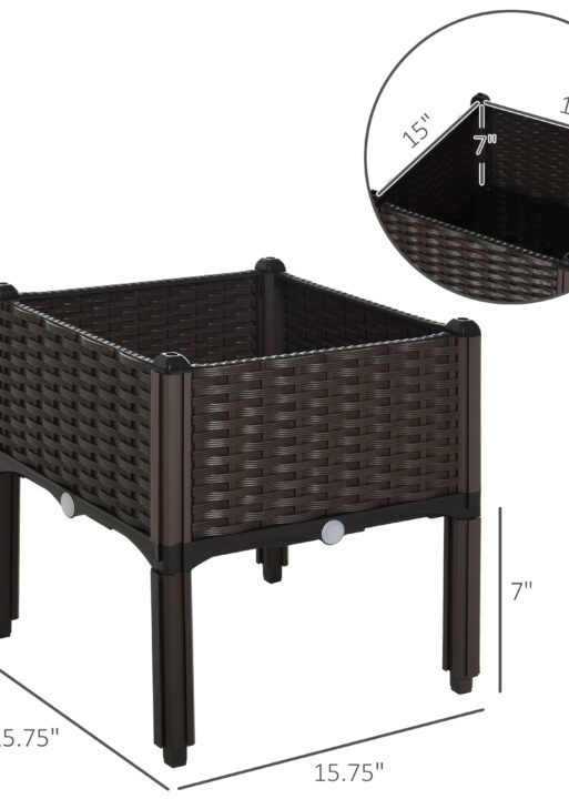 1 Piece Raised Garden Bed with Legs, Planter Box Raised Bed to Grow Flowers, Herbs & Vegetables, Brown