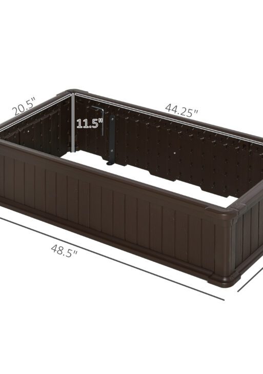 48" x 24" x 12" Raise Garden Bed, Planter Box, Above Ground Garden for Flowers, Herb, Vegetables with Easy Assembly, Brown