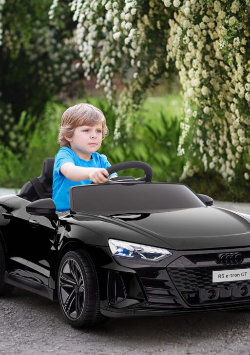 Licensed Audi RS e-tron GT 12V Ride On Car Truck for Kids, Electric Car Ride On Vehicle w/Parent Remote Control, Music, Lights, for Toddlers, Black