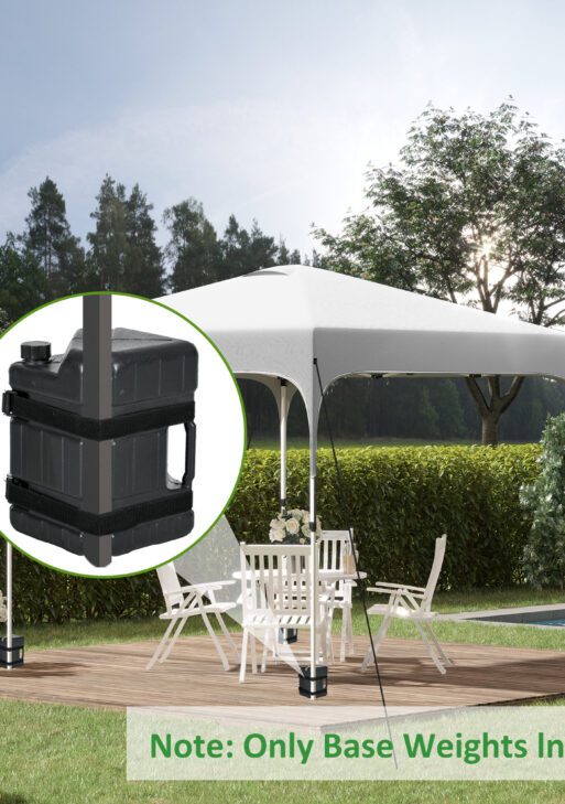 Set of 4 Straight Leg Canopy Weights, Water or Sand Filled Weights for Gazebo with Built-in Handles and Secure Straps
