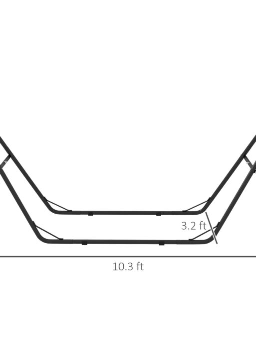 Hammock Stand, Portable Adjustable Steel Frame Hammock Stand, Weather Resistant, 10.3', 550 lbs. Capacity, Black
