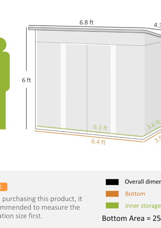 7' x 4' Metal Outdoor Storage Shed, Garden Tool Lockable Shed, Utility Storage Unit, Dark Green