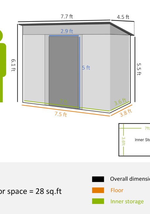 8' x 4' Metal Garden Shed, Backyard Tool Storage Shed with Dual Locking Doors, 2 Air Vents and Steel Frame, Silver