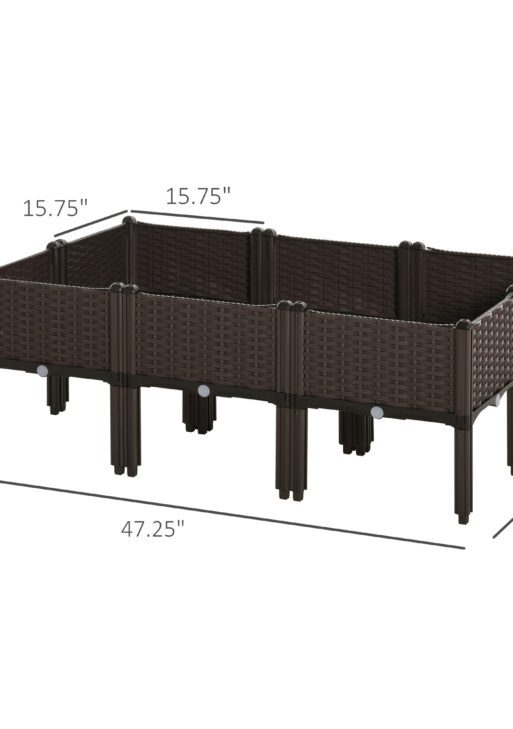 6 Piece Raised Garden Bed with Legs, Planter Box Raised Bed to Grow Flowers, Herbs & Vegetables, Brown