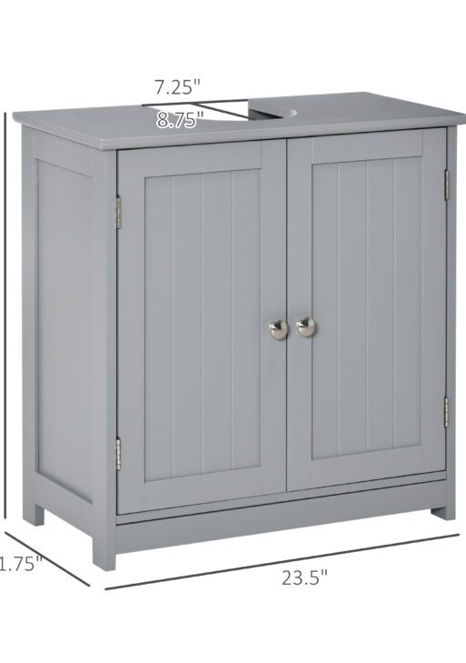 Bathroom Vanities, Bathroom Sink Cabinets with U-Shape Cut-Out and Adjustable Internal Shelf, Gray