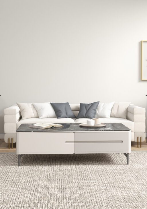 2-Tier Side Tables Set of 2 with Drawer and Shelf, 2 Pieces End Tables for Living Room and Hallway, Black