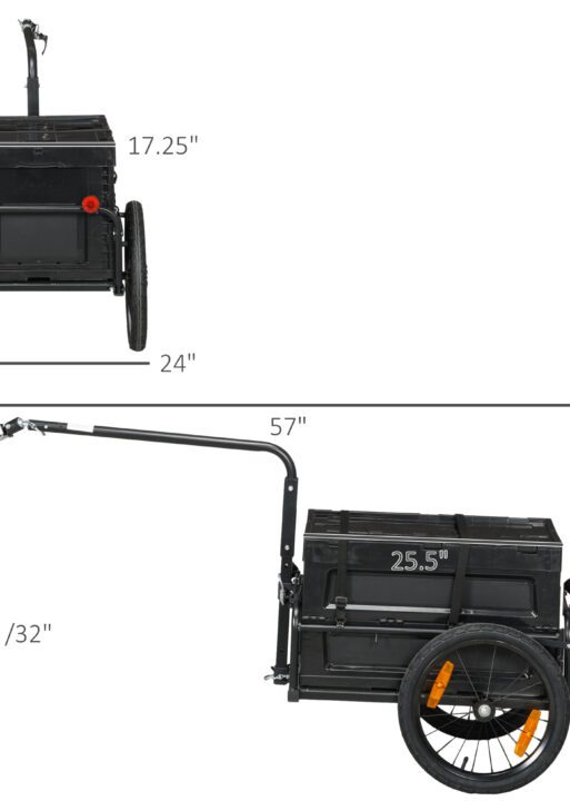 Trailer for Bike, Bicycle Cargo Trailer with Removable Storage Box, No Bottom