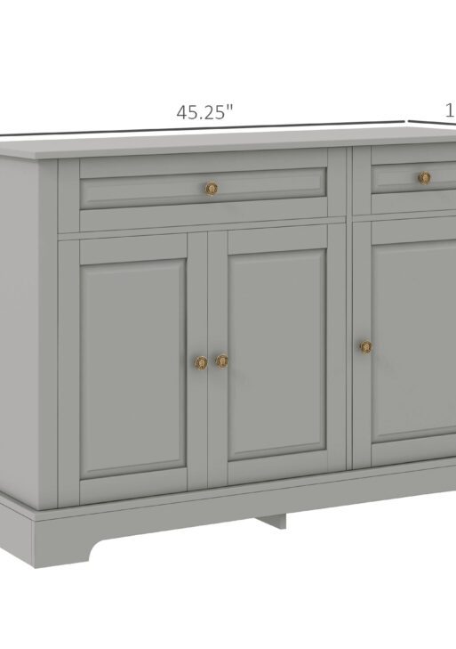 Modern Kitchen Storage Cabinet, Coffee Bar Cabinet with 2 Drawers and Adjustable Shelves for Dining Room