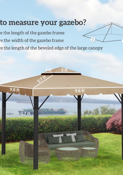 Model 84C-051 or 84C-269 10' x 10' Gazebo Replacement Canopy, Khaki