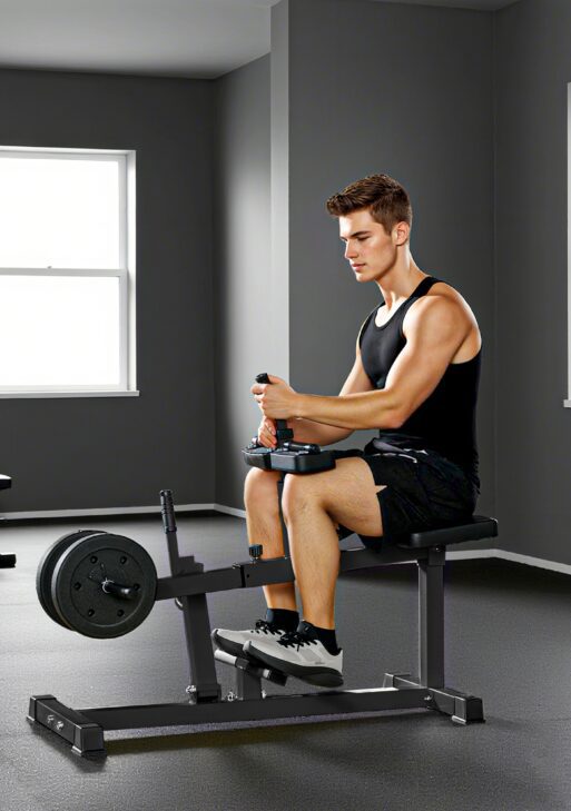 Soozier Adjustable Steel Seated Calf Raise Exercise Strength Training Gym Equipment, Black