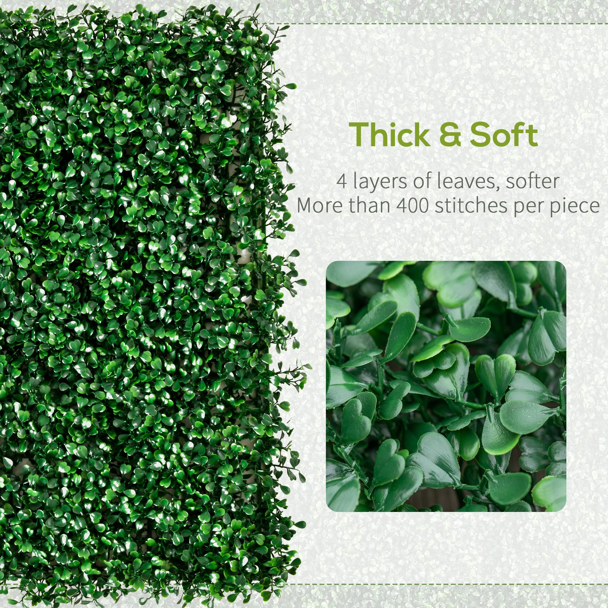 12PCs Grass Wall Panels, 20" x 20" Artificial Grass Wall Decor, Greenery Backdrop Panels Wall for Outdoor, Indoor, Garden, Fence, Backyard, Dark Green - Image 3