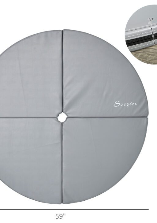 Pole Dance Mat, 2"T x 5'W Folding Pole Crash Mat for Home, Lightweight and Foldable, Gray