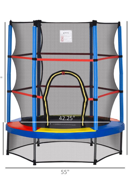 Φ5FT Kids Trampoline with Enclosure Net for Age 3 to 6 Years, Mixed Color