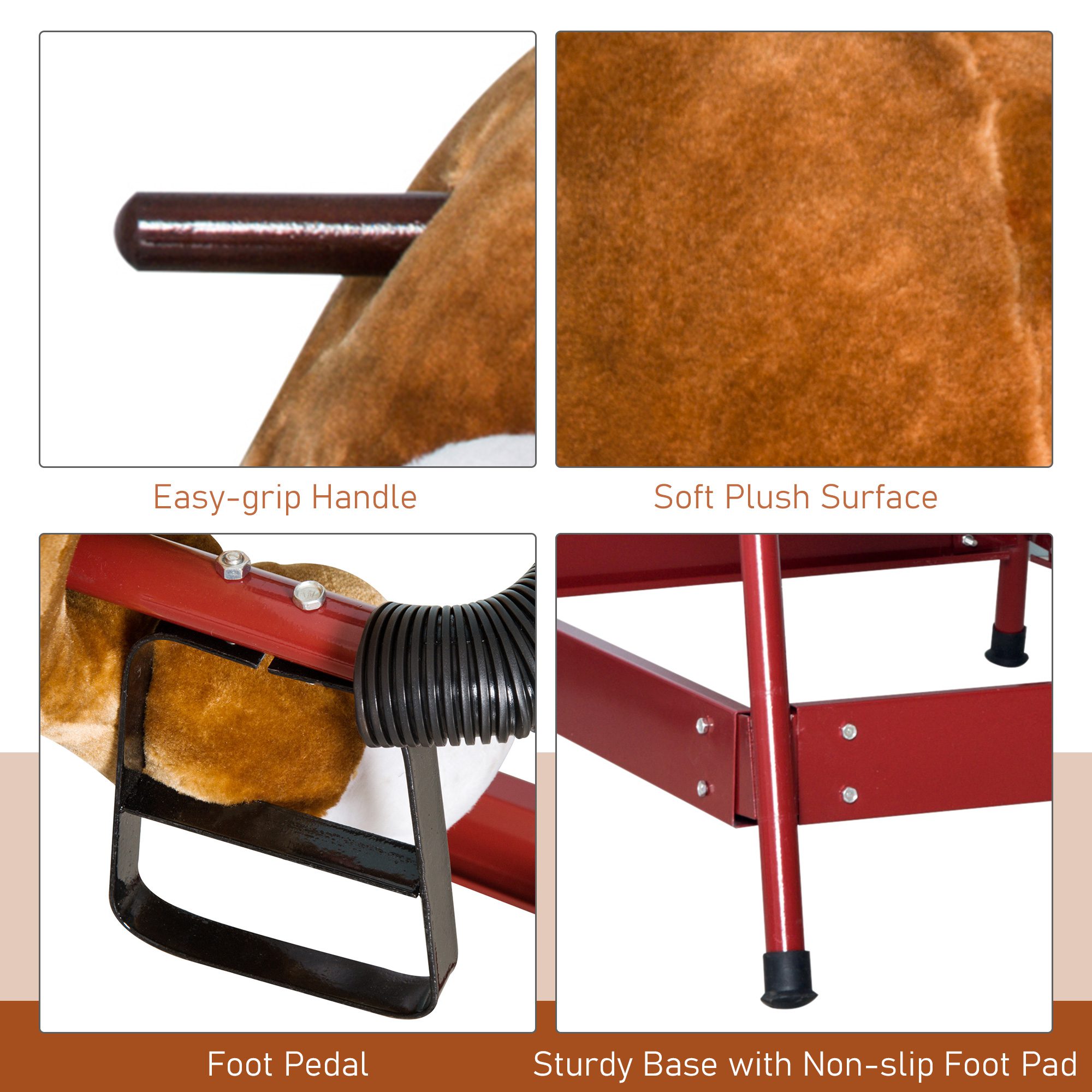 Kids Spring Rocking Horse Rodeo Bull Style with Realistic Sounds for Children over 3 Years Old - Image 5