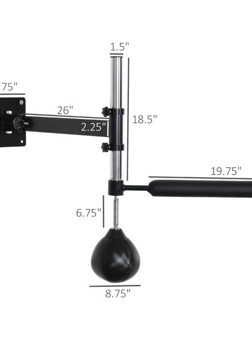 Lightweight Fast-Reflexes Speed Bag Boxing Punching Bag Wall Mount Height Adjustable, MMA, Martial Arts, and Boxing Equipment for Training at Home, Heavy-Duty, 9" H x 7" Dia.