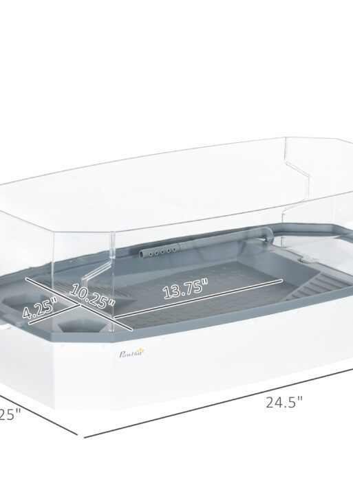 Turtle Tank Kit, Turtle Aquarium with Basking Platform, Water Pump, Filter Layer Design, Full View Visually Reptile Habitat, Easy to Clean and Change Water, Multi Functional Area