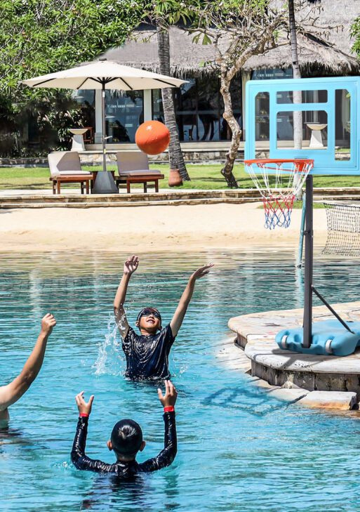 Poolside Basketball Hoop Stand, 36.5"-48.5" Height Adjustable Portable Hoop System w/ Clear Backboard & Fillable Base for Whole Family, Blue, Black, Red