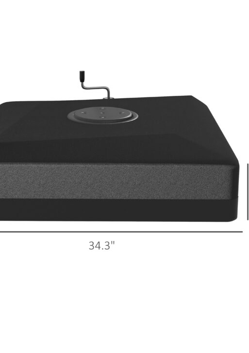 330 lbs. Fillable Umbrella Base for 84D-110V02 Model Umbrella, Cantilever Umbrella Stand, Wheels, Adjustable Feet, Black