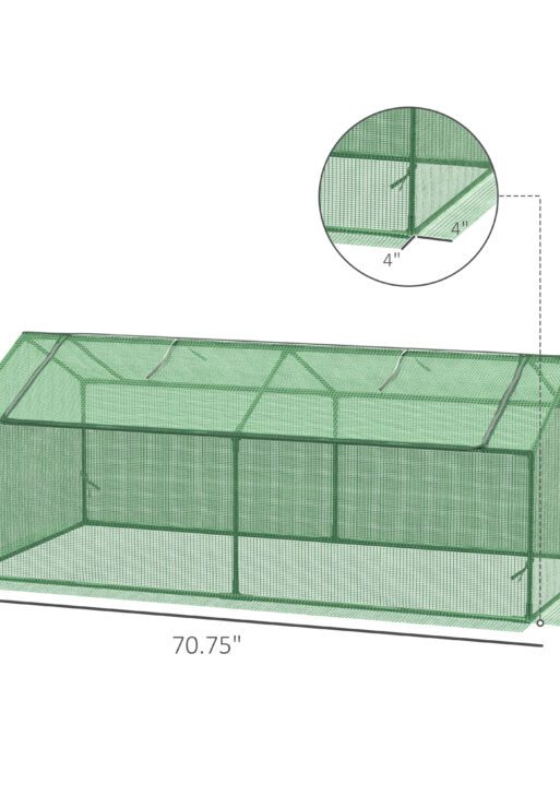 71" x 36" x 28" Mini Greenhouse Portable Hot House for Plants with Large Zipper Windows for Outdoor, Indoor, Garden, Green