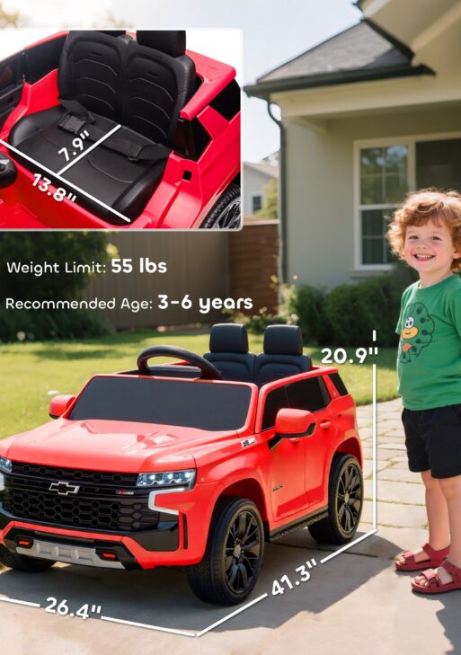 Electric Ride on Car 12V Kids Ride-on Toy, Red