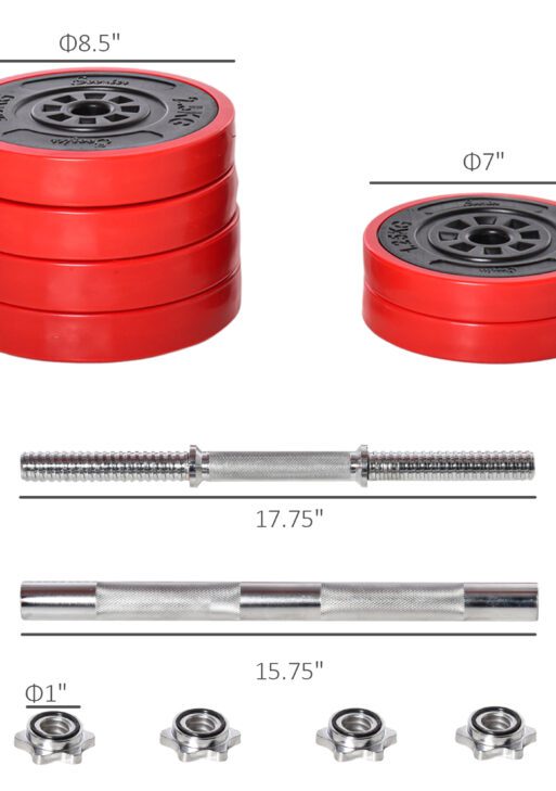 Adjustable Dumbbell Set, 66lbs Convertible to Barbell Weight Set for Home Gym Women and Men Weight Lifting Training